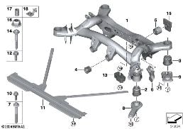 Bakaxelstaell diagram for BMW 3 Series G28 Sedan 330LiX