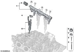 HIGH-PRESSURE RAIL / INJECTOR diagram for BMW X1L U12 X1 20Li