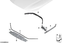 Capó, juntas diagram for BMW 4 Series G26 Gran Coupé LCI M440i