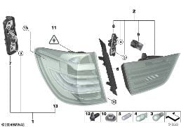 REAR LIGHT diagram for BMW X3 F25 20iX