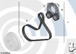 REPAIR KIT BELT DRIVE ALTERNATOR diagram for BMW X3 G01 LCI 30i
