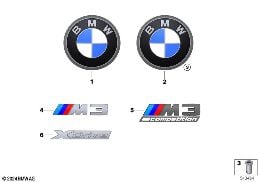 EMBLEMS / LETTERINGS diagram for BMW 3 Series G80 M3 LCI M3 Competition