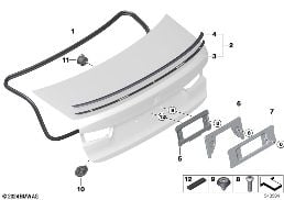 TRUNK LID, MOUNTING PARTS diagram for BMW 3 Series G80 M3 LCI M3