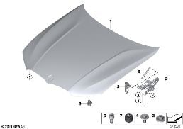 HOOD / MOUNTED PARTS diagram for BMW 3 Series G80 M3 LCI M3