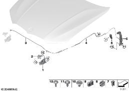HOOD LOCKING SYSTEM diagram for BMW 3 Series G80 M3 LCI M3