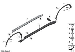 Kaplama, marşbiye / tekerlek davlumbazı diagram for BMW X6 F16 28iX