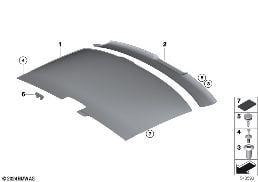Potah stropu karoserie, zadní diagram for BMW Rolls-Royce Phantom RR1 Phantom