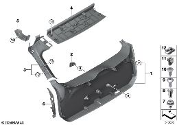 TRUNK LID TRIM PANEL diagram for BMW 5 Series G61 Touring 540dX
