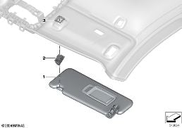 Pare-soleil diagram for BMW 2 Series F74 Gran Coupé 216