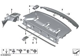 Plage arrière diagram for BMW 2 Series F74 Gran Coupé 216
