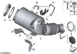 PETROL PARTICULATE FILTER, NEAR ENGINE diagram for BMW 2 Series F78 Gran Coupé 225L