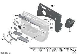 SURFACE-MOUNTED PARTS, DOOR PANEL, FRONT diagram for BMW X3 G01 30i