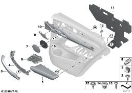MOUNTING PARTS, DOOR TRIM, REAR diagram for BMW X3 G01 30i