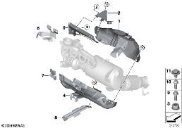 Výfukové turbodmychadlo, tepel.ochrana diagram for BMW 1 Series F40 128ti