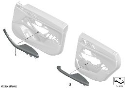 INDIVIDUAL DOOR TRIM PANEL MOUNTED PARTS diagram for BMW 4 Series G26 Gran Coupé 430iX
