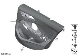 Revetement de porte, arriere diagram for BMW 2 Series F74 Gran Coupé 216