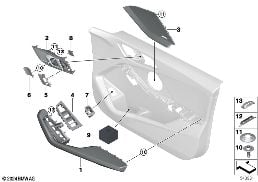 Eléments garniture porte avant diagram for BMW 2 Series F74 Gran Coupé 216