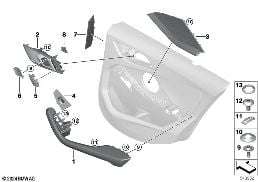 Pièces accolées garniture de porte arr. diagram for BMW 2 Series F74 Gran Coupé 216