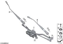 Münferit parçalar, Cam silme sistemi diagram for BMW 2 Series F74 Gran Coupé 228 xDrive