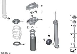 SPRING STRUT REAR / VDC