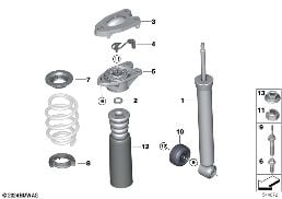SPRING STRUT REAR / VDC