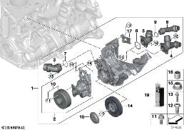 COOLING SYSTEM-COOLANT PUMP diagram for BMW 3 Series G20 Sedan LCI 330e