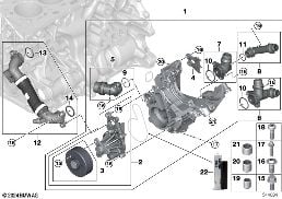 COOLING SYSTEM-COOLANT PUMP diagram for BMW 5 Series G60 Sedan 530e
