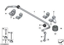 STABILIZER, REAR diagram for BMW 6 Series G32 GT 620dX