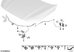 HOOD LOCKING SYSTEM diagram for BMW 1 Series F70 120