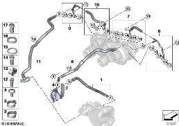 Sistema de refrigeração-turbocompressor diagram for BMW X5 M F85 X5 M