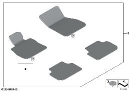 Tapis de sol diagram for BMW 2 Series F74 Gran Coupé 216
