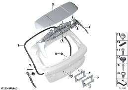 TRUNK LID, MOUNTING PARTS diagram for BMW 1 Series F70 120