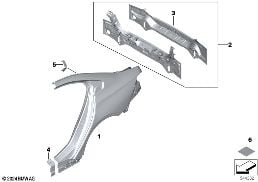 Ściana boczna/Okładzina tylna diagram for BMW 5 Series G60 sedan 520i