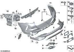 M rivestimento post. diagram for BMW X6 G06 LCI 30dX