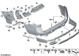 Verkleidung hinten diagram for BMW X7 G07 LCI 40iX