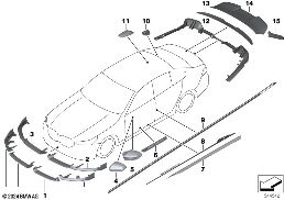 M PERFORMANCE ACCESSORIES diagram for BMW 5 Series G60 Sedan 550eX