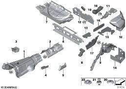 SOUND INSULATING REAR diagram for BMW X6 M F96 X6 M