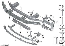 CARRIER, FRONT diagram for BMW 5 Series G30 LCI 530d