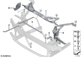 Panneau avant diagram for BMW 2 Series F74 Gran Coupé 216