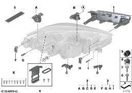 SINGLE COMPONENTS FOR HEADLIGHT diagram for BMW 2 Series F74 Gran Coupé 228 xDrive