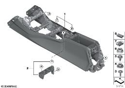 Console centrale diagram for BMW 2 Series F74 Gran Coupé 216
