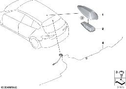 Einzelteile Dachantenne - Antennensonde diagram for BMW 1 Series F70 M135 xDrive