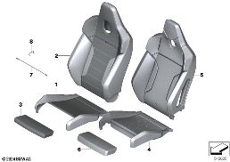 FRONT SEAT, UPH.AND COVER, M SPORTS SEAT diagram for BMW 1 Series F70 120