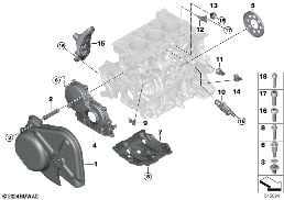Blocco cilindri/pezzi montabili diagram for BMW X1L U12 X1 20Li