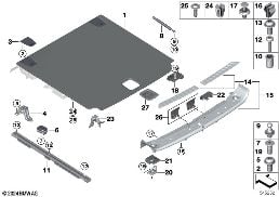 Облицовка пола багажного отделения diagram for BMW X4 G02 LCI 20dX