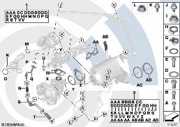 INSTALLATION KIT EXHAUST TURBOCHARGER diagram for BMW 4 Series F33 LCI 435dX
