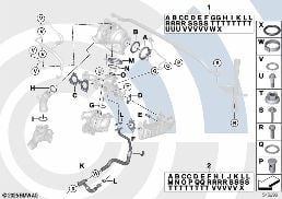 INSTALLATION KIT EXHAUST TURBOCHARGER diagram for BMW X1 F48 LCI 20d