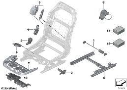 SEAT, FRONT, ELECTRICAL AND MOTORS diagram for BMW 5 Series G61 Touring 540dX
