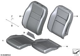 SEAT FRONT, UPHOLSTERY & COVER BASE SEAT diagram for BMW 1 Series F70 120
