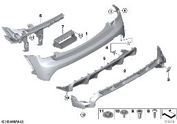 Aerokit Verkleidung hinten diagram for BMW MINI F55 LCI One